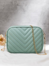 '- Chevron Charm Crossbody Bag ~Sea mist