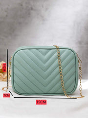 '- Chevron Charm Crossbody Bag ~Sea mist