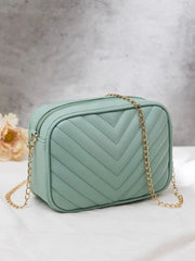 '- Chevron Charm Crossbody Bag ~Sea mist
