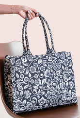 Canvas Bag - Black Petals