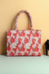 Canvas Tote Bags Orange Leaf