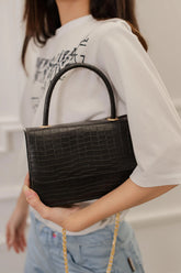 - Handbag Croco - Black