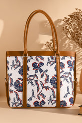 Strap Canvas Tote Ocean Leaf