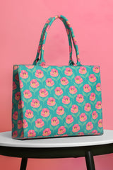 Canvas Tote Bag Green Rose