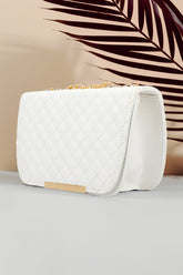 Handbag Quilted Charm - White