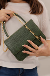 - Handbag Croco - Green