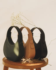 Plain Hobo HandBag - Black