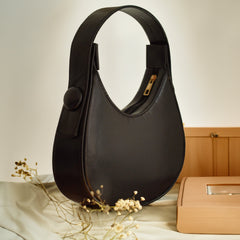 Plain Hobo HandBag - Black