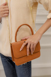 - Handbag Croco - Caramel