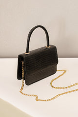 - Handbag Croco - Black