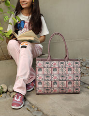 Canvas Tote Pink Palm