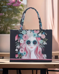 Canvas Tote Cherry Twinkle - Black