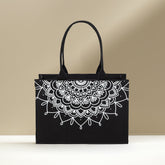 Mini Canvas Tote Mandala Loop - Black