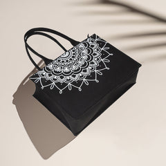 Mini Canvas Tote Mandala Loop - Black