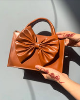 HandBag Gloss Bow Brown