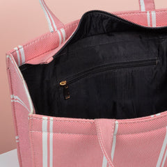 Mini Canvas Tote Breeze pink Striped