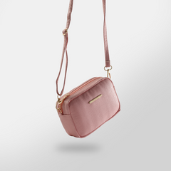 Mini Snakeskin Square Bag - Pink