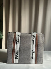 Fineur Canvas Modern Muse Tote - Grey