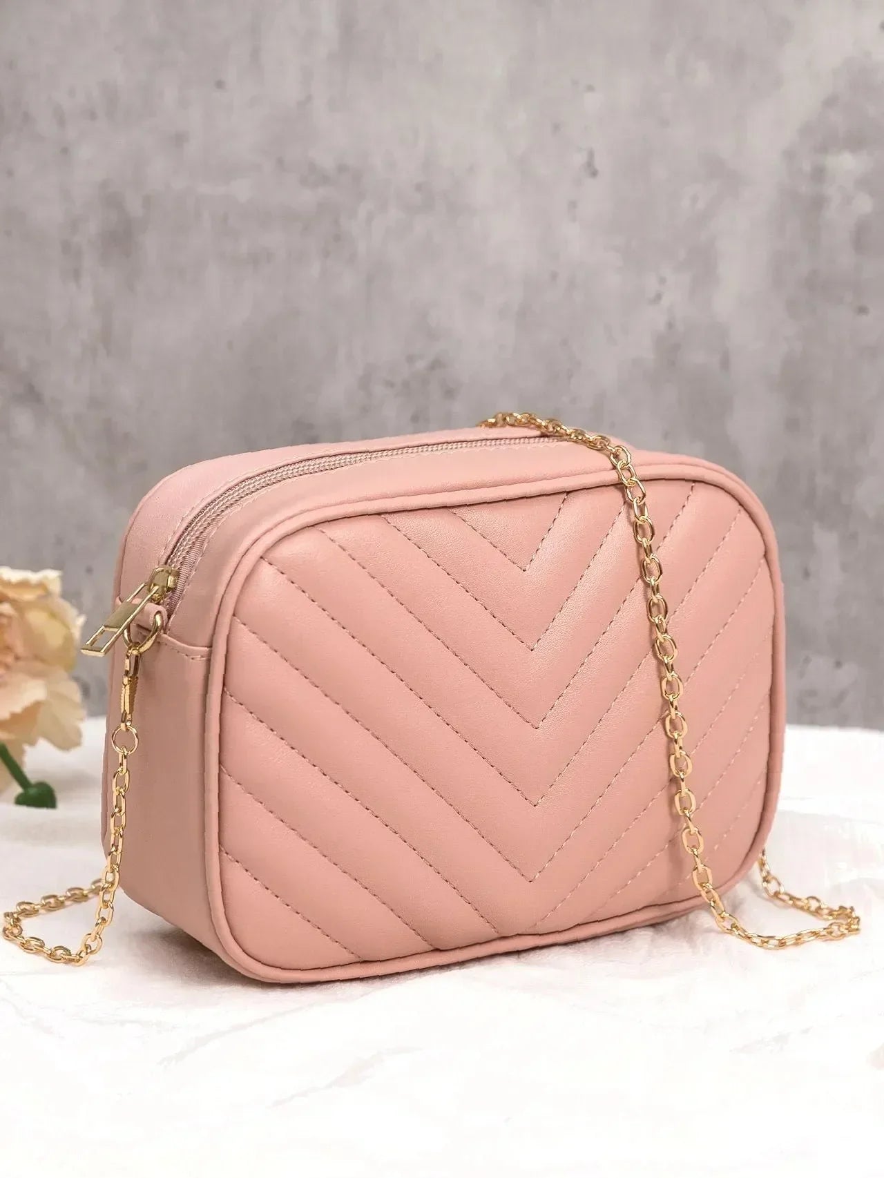 Chevron Charm Crossbody Bag