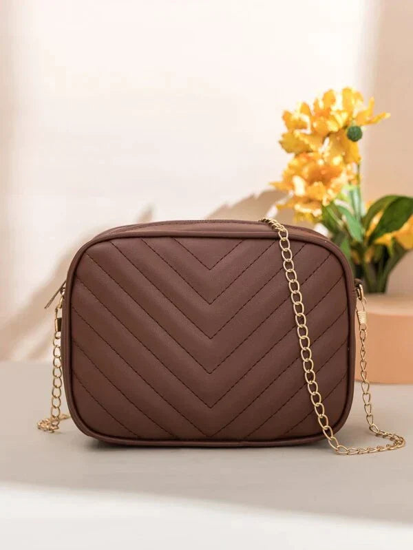 Chevron Charm Crossbody Bag