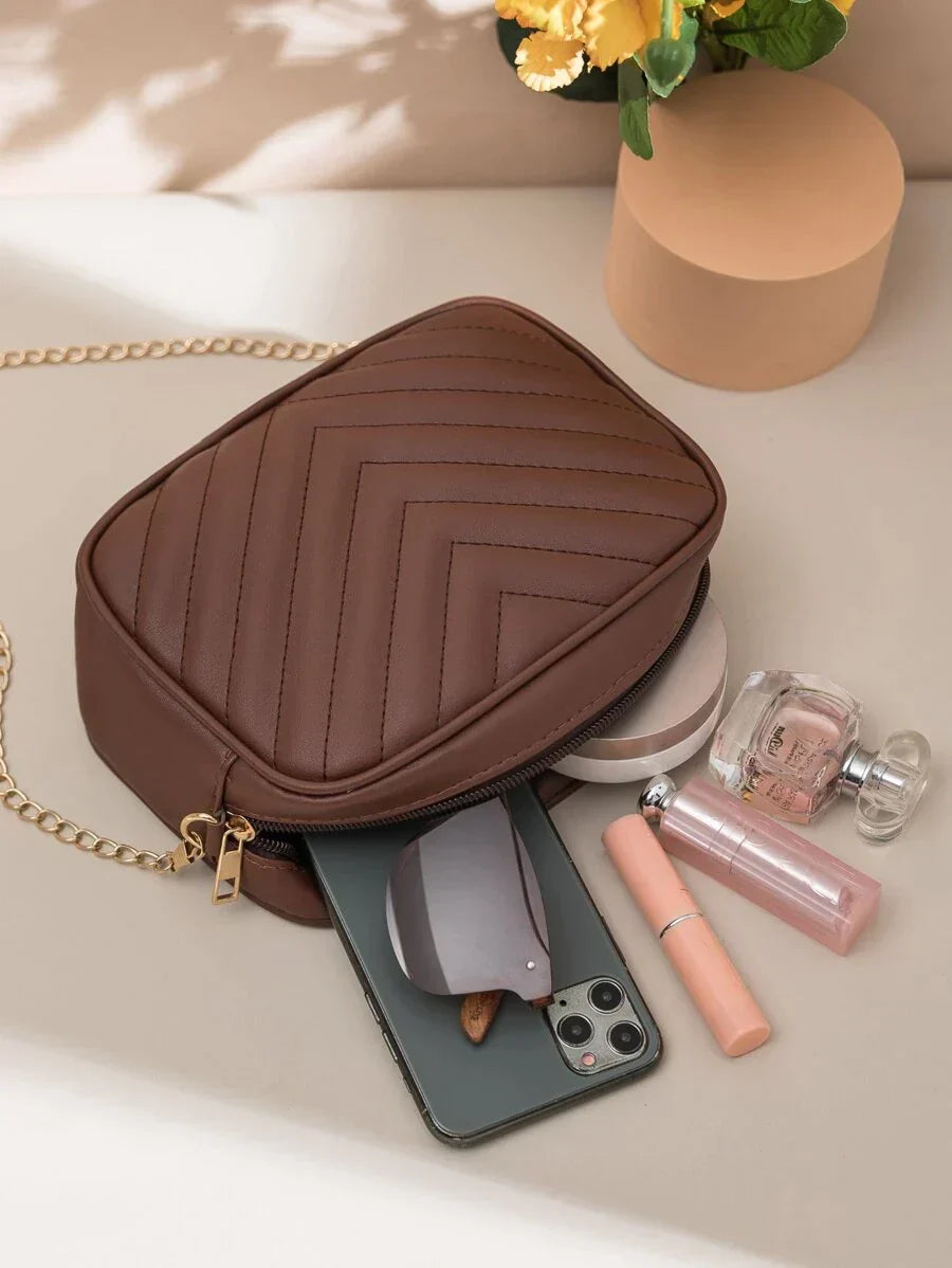 Chevron Charm Crossbody Bag