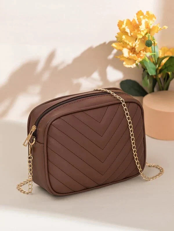 Chevron Charm Crossbody Bag