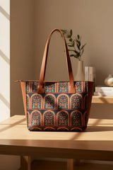 Side Rexine Canvas Tote Heritage Arch