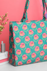 Canvas Tote Bag Green Rose