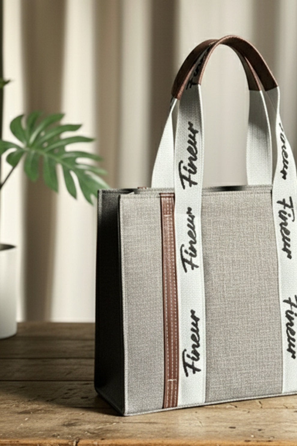 Fineur Canvas Modern Muse Tote - Grey