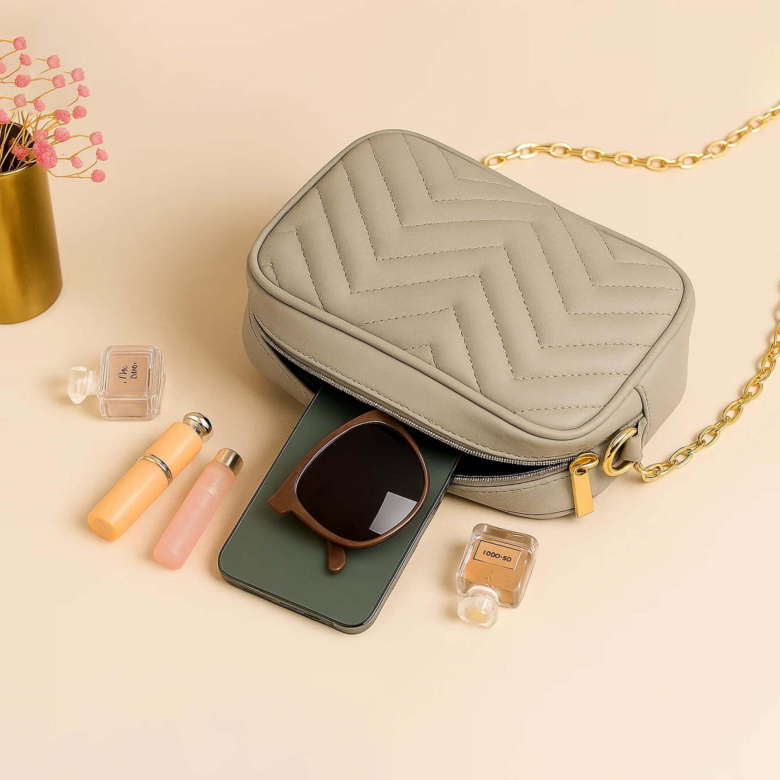 Mini Marvel Crossbody Bag - Beige