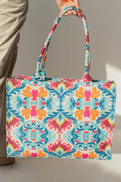 Canvas Tote Bags Blue Art