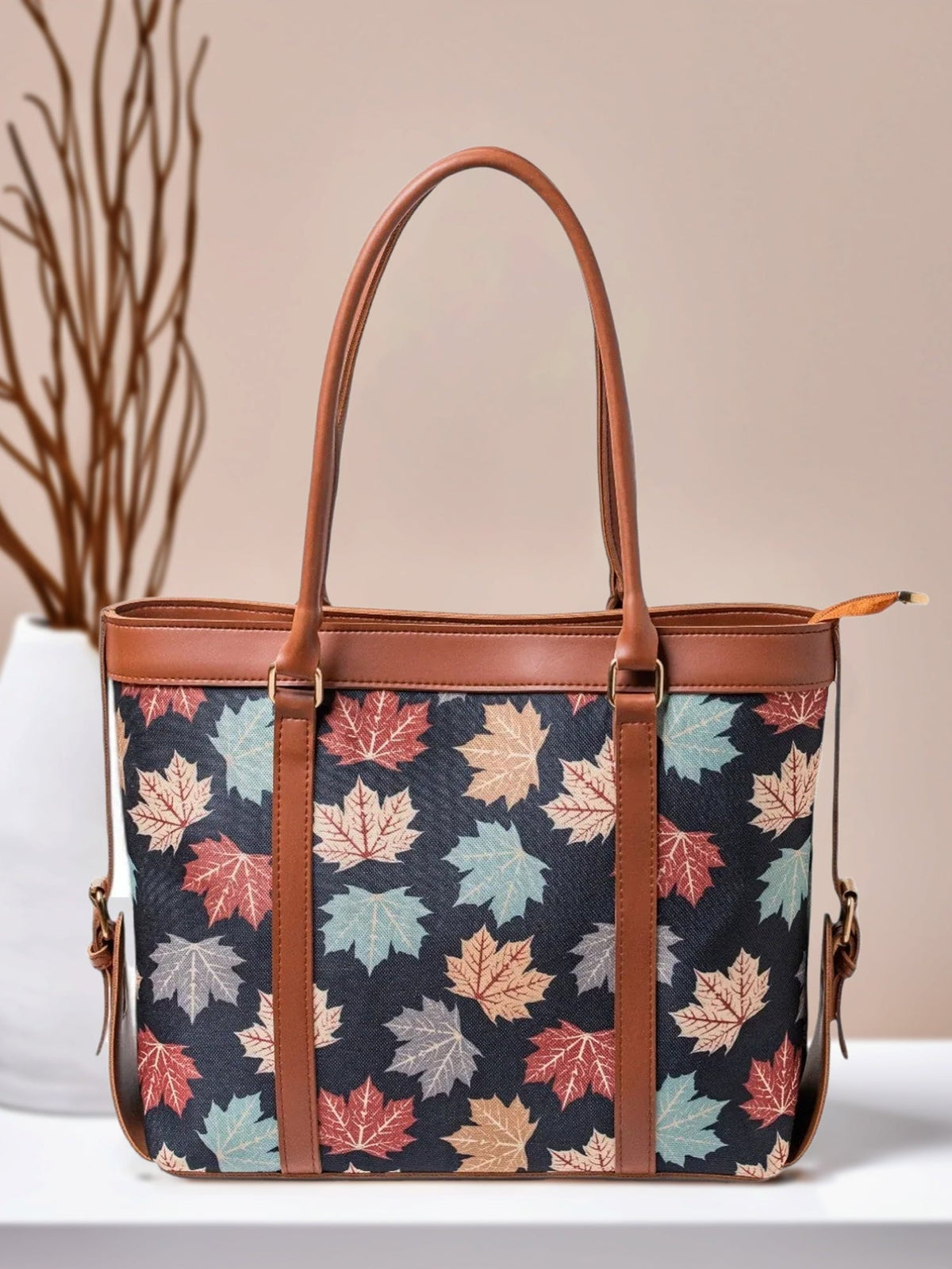 Strap  Canvas Tote Bags Autumn Leaf