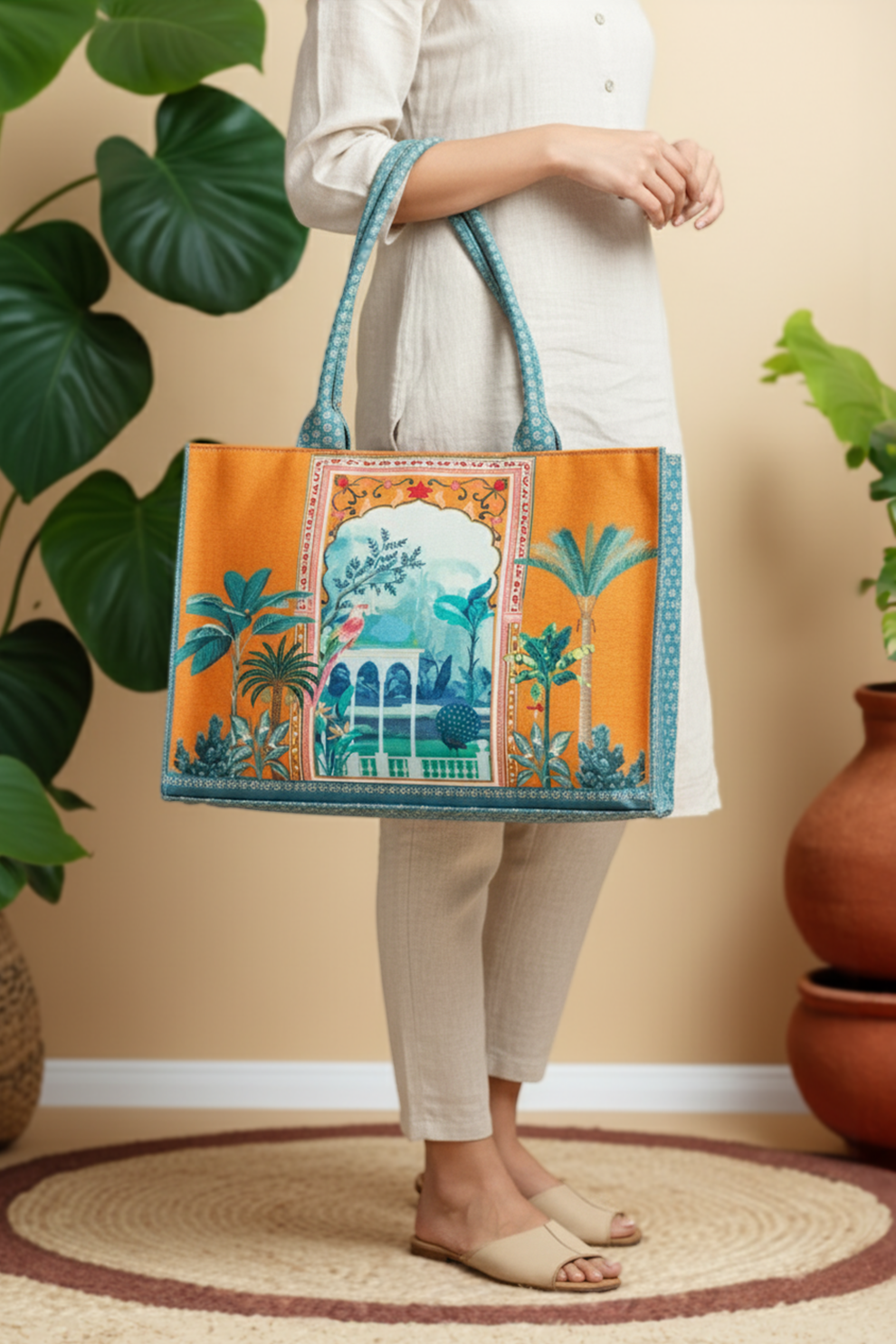 Canvas Tote Tropical Vibes