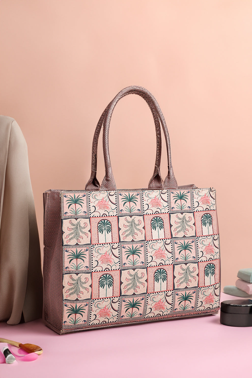 Canvas Tote Pink Palm