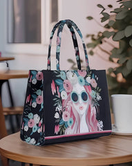 Canvas Tote Cherry Twinkle - Black
