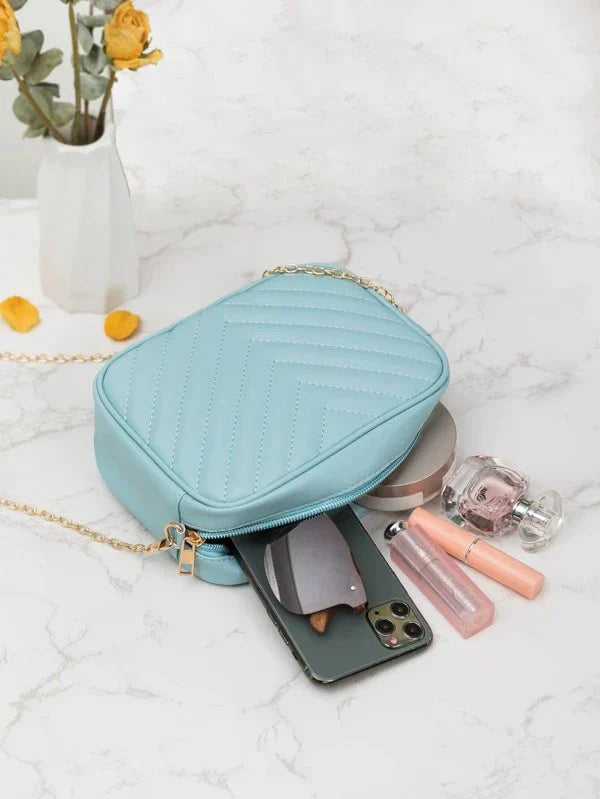 Chevron Charm Crossbody Bag