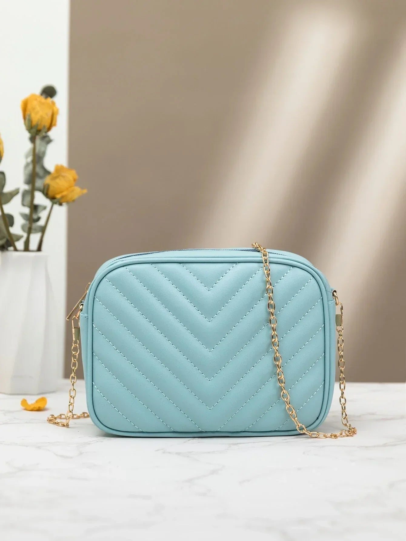Chevron Charm Crossbody Bag