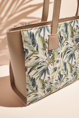 Side Rexine Canvas Tote Forest Charm