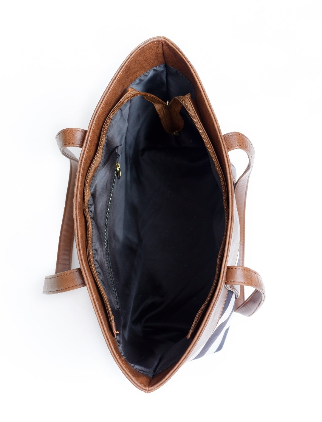 ZigWaveShoulderToteBag-Brown