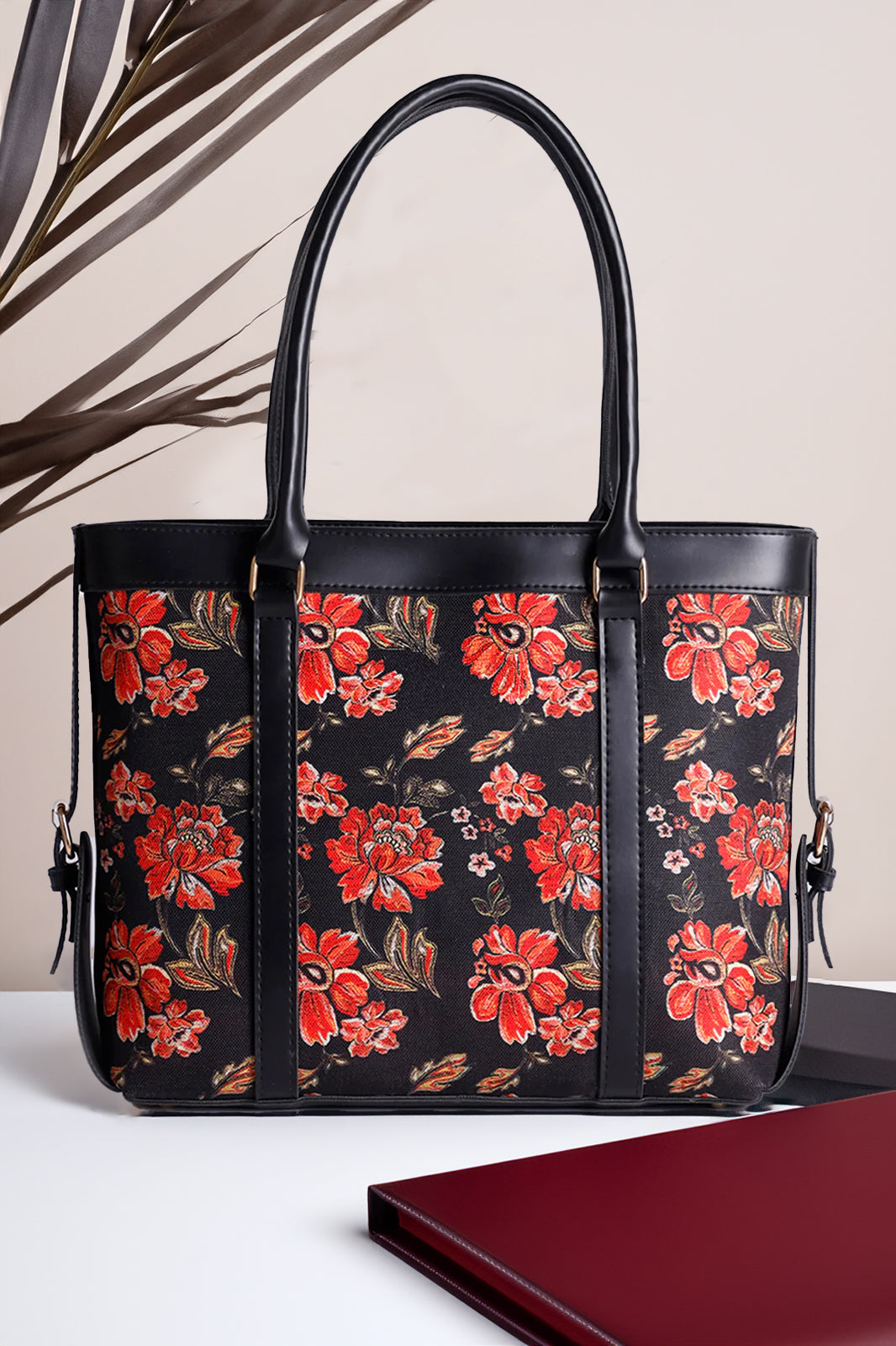 Strap Canvas Tote Midnight Bloom