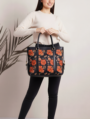 Strap Canvas Tote Midnight Bloom