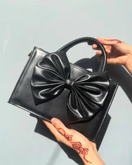 HandBag Gloss Bow Soft Black