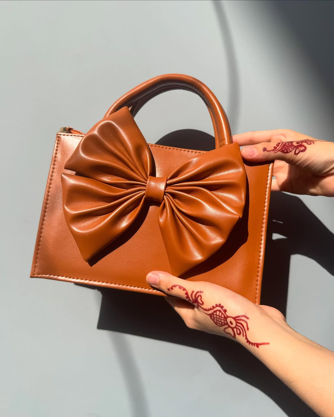 HandBag Gloss Bow Brown