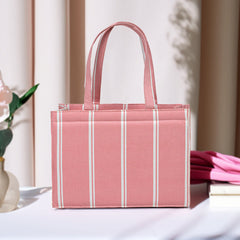 Mini Canvas Tote Breeze pink Striped