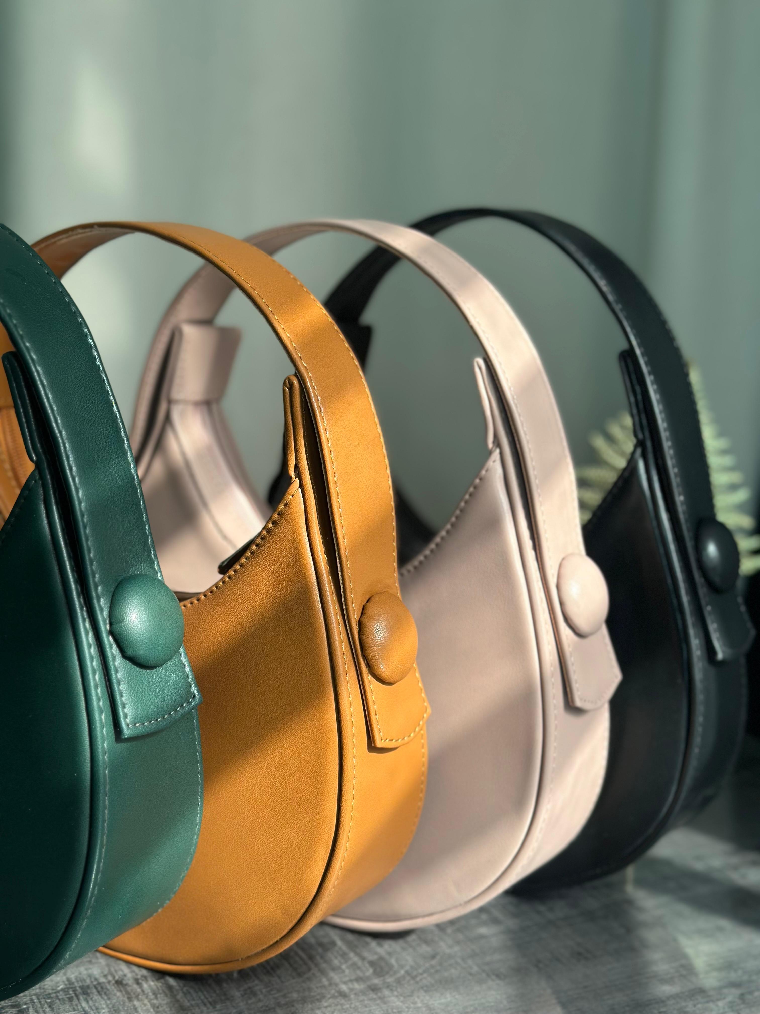 Plain Hobo HandBag - Black