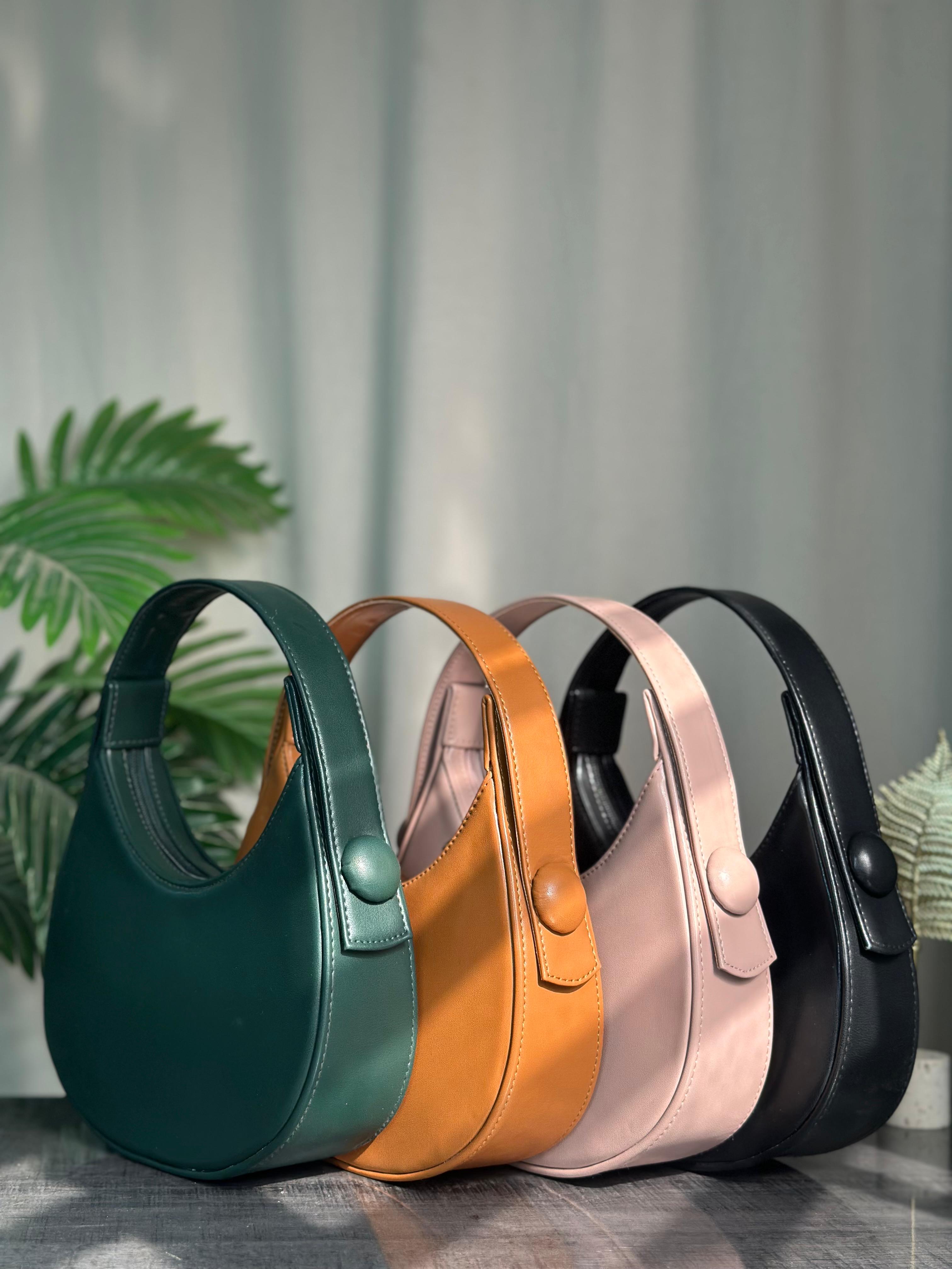 Plain Hobo HandBag - Black