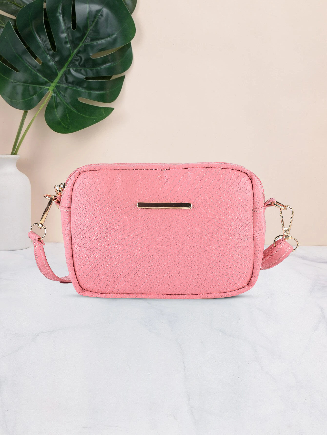 Mini Snakeskin Square Bag